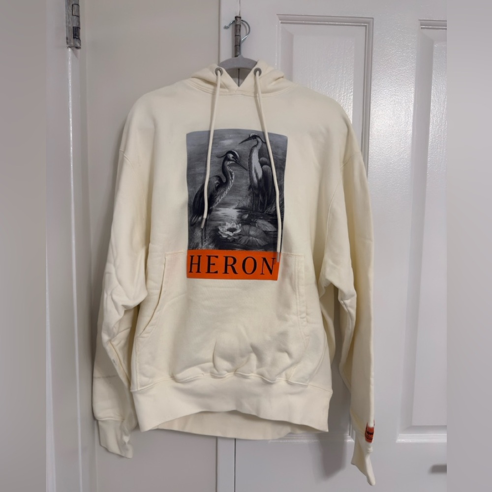 Men’s Heron Preston Bird Graphic White Hoodie